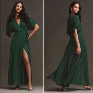 Reformation Winslow Dress in Emerald, Size XS Petite NWT